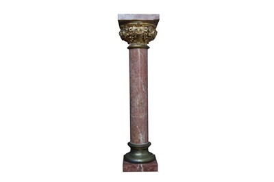 Lot 140 - A SET OF FOUR LATE 19TH / EARLY 20TH CENTURY MARBLE AND ORMOLU COLUMNS