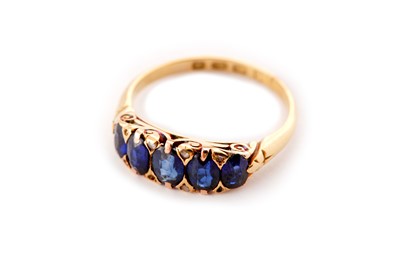 Lot 103 - A sapphire five-stone ring, 1888-89