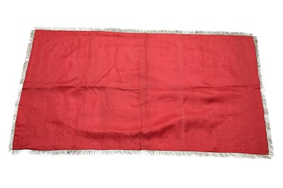 Lot 406 - A COVER OF CHERRY RED SATIN SILK