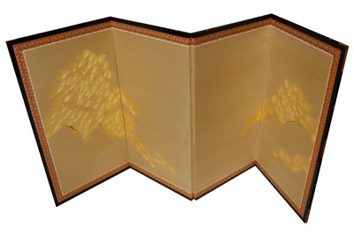 Lot 332 - A CONTEMPORARY FOUR FOLD JAPANESE SCREEN