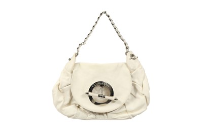 Lot 383 - Christian Dior White Ruched Shoulder Bag