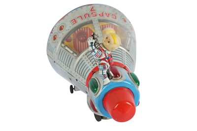 Lot 147 - A CAPSULE 7 TIN PLATE SPACE CAPSULE BY MASUDAYA, CIRCA 1965