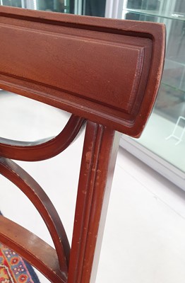 Lot 28 - A SET OF EIGHT REGENCY STYLE MAHOGANY BAR BACK DINING CHAIRS, LATE 20TH CENTURY