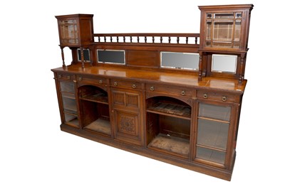 Lot 64 - A VICTORIAN HOWARD & SONS AESTHETIC MOVEMENT OAK CHIFFONIER, LATE 19TH CENTURY