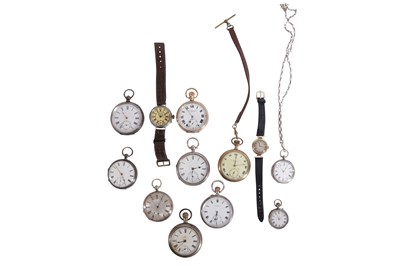 Lot 810 - A COLLECTION OF TWELVE VARIOUS POCKET AND WRIST WATCHES