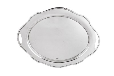 Lot 420 - A George V sterling silver twin handled tray, Sheffield 1925 by Alexander Clark