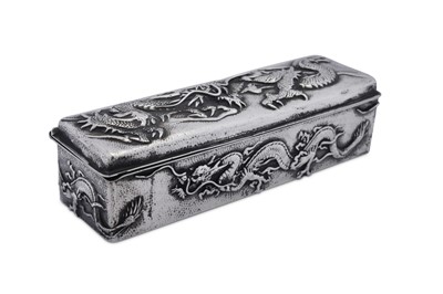 Lot 225 - An early 20th century Chinese Export silver cigarette or dressing table box, probably Hong Kong circa 1910