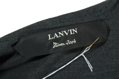 Lot 77 - Lanvin Grey Embellished Belted Dress - Size 38