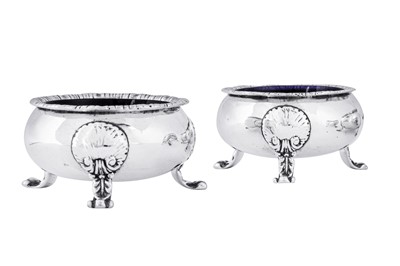 Lot 463 - A pair of George IV Scottish sterling silver salts, Glasgow 1826 by Robert Grey and Sons