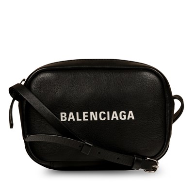 Lot 477 - Balenciaga Black Everyday Logo Camera Bag