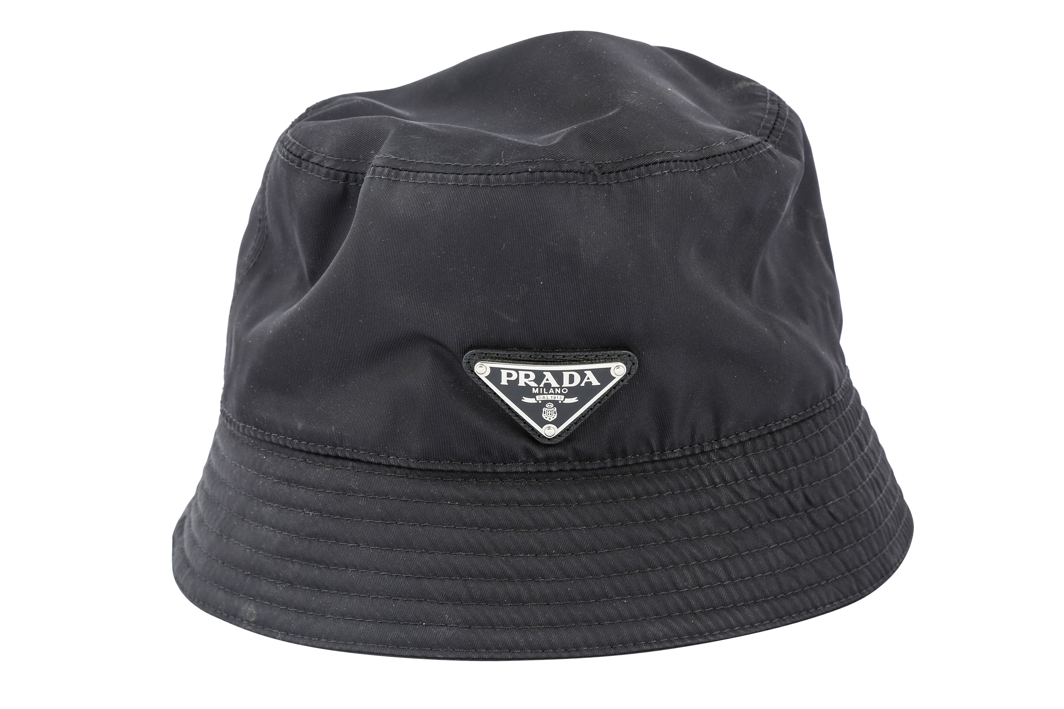 Lot 490 - Prada Black Nylon Bucket Hat - Size M