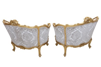 Lot 3 - A PAIR OF ROCOCCO STYLE LOUIS XV STYLE SALON CHAIRS