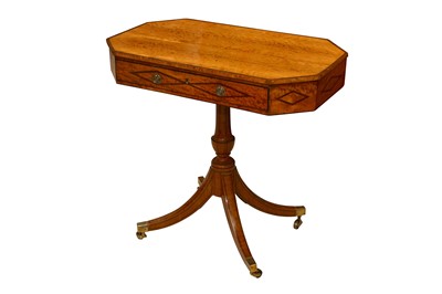 Lot 1 - A SATINWOOD AND ROSEWOOD CROSS BANDED RECTANGULAR TABLE