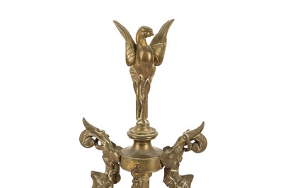 Lot 69 - A PAIR OF LATE 19TH CENTURY FRENCH BRONZE AND MARBLE CANDELABRA