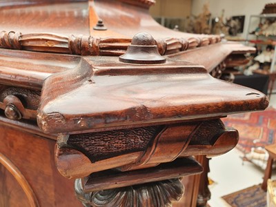 Lot 15 - A LARGE MID VICTORIAN FIGURED MAHOGANY AND BIRDS EYE MAPLE CELLARETTE