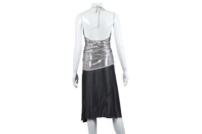 Lot 78 - Lanvin Grey Wrap Skirt and Silver Halter Neck Top - Size 38 & 36