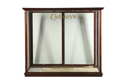 Lot 211 - DISPLAY CABINET: A CADBURYS CHOCOLATE MAHOGANY AND GLASS ADVERTISING DISPLAY CABINET