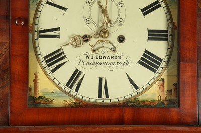 Lot 94 - CLOCKS: A VICTORIAN WALNUT LONG CASE CLOCK BY W J EDWARDS, PENRHYNDANDRAETH