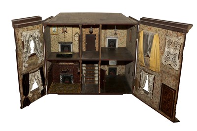 Lot 157 - DOLLS: A LARGE GEORGIAN STYLE DOLLS HOUSE,  20TH CENTURY AND EARLIER