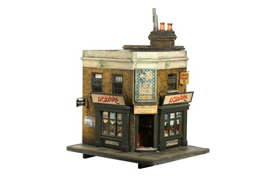 Lot 206 - MODELS: A LARGE SCRATCH BUILT MODEL OF A CORNER SHOP, 20TH CENTURY