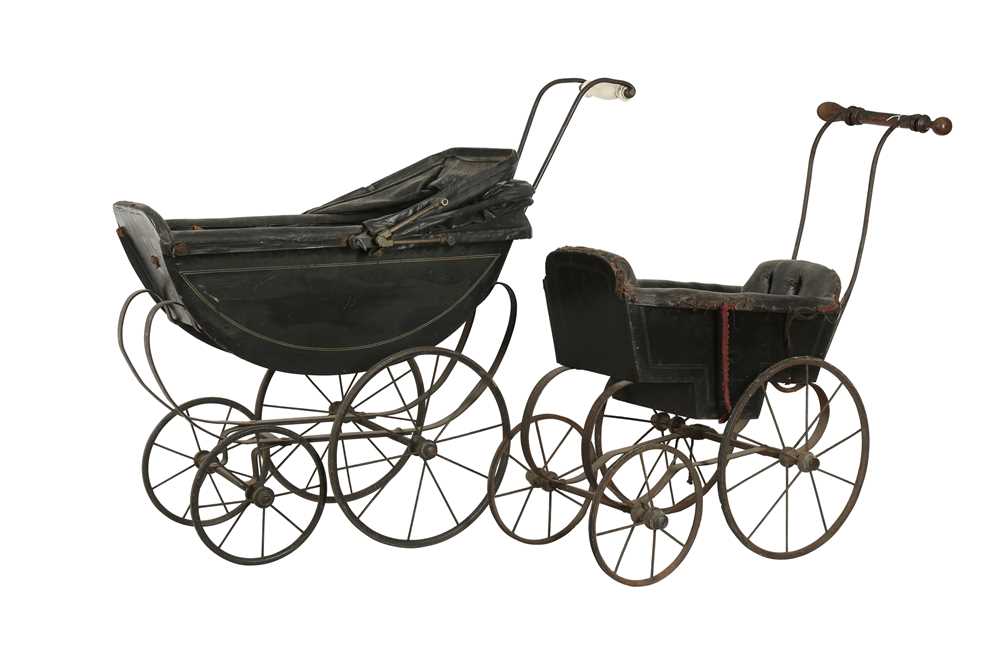 Lot 158 - DOLLS: A COLLECTION OF FOUR VICTORIAN DOLLS PRAMS