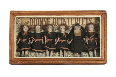 Lot 254 - DIORAMA: AN ENGLISH DIORAMA OF THE DIONNE QUINTUPLETS