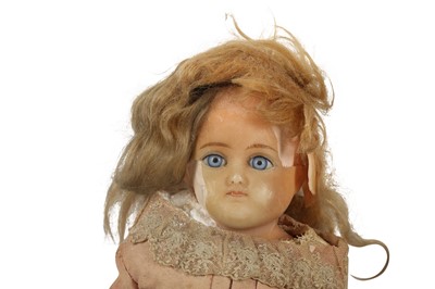 Lot 165 - DOLLS: A CONTINENTAL WAX HEADED DOLL, LATE 19TH/EARLY 20TH CENTURY