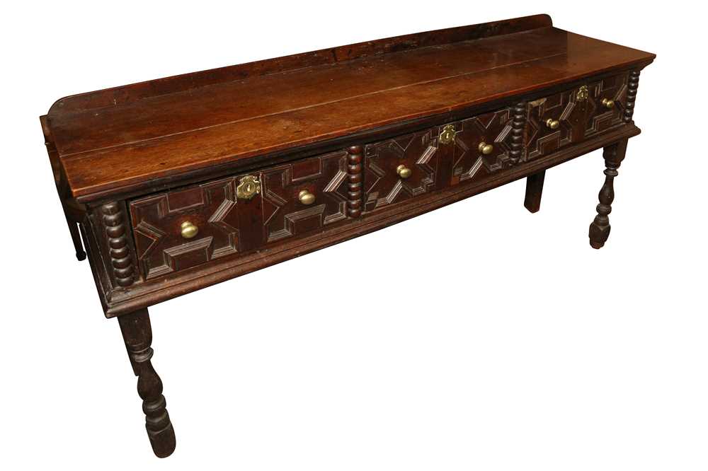Lot 24 - AN OAK DRESSER BASE, 17TH CENTURY AND LATER