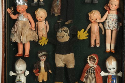 Lot 182 - DOLLS: A COLLECTION OF VARIOUS MINIATURE DOLLS AND TOYS, 20th CENTURY