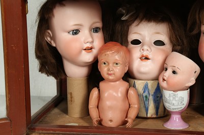 Lot 186 - DOLLS: AN ARMAND MARSEILLE 390 BISQUE DOLL HEAD, EARLY 20TH CENTURY