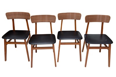 Lot 493 - A SET OF FOUR BEECH DINING CHAIRS, CIRCA 1960S