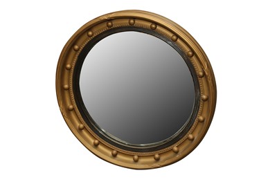 Lot 87 - A REGENCY STYLE CONVEX MIRROR, EARLY 20TH CENTURY