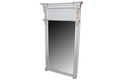 Lot 89 - A REGENCY WHITE PAINTED AND PARCEL GILT PIER MIRROR, CIRCA 1830S AND LATER