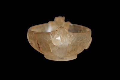 Lot 29 - A SMALL 19TH CENTURY CHINESE ROCK CRYSTAL BOWL
