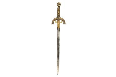 Lot 349 - A GOLD AND SILVER-DAMASCENED TOLEDO WARE LETTER OPENER