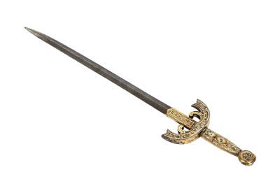 Lot 349 - A GOLD AND SILVER-DAMASCENED TOLEDO WARE LETTER OPENER