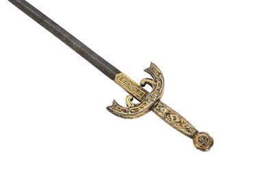 Lot 349 - A GOLD AND SILVER-DAMASCENED TOLEDO WARE LETTER OPENER