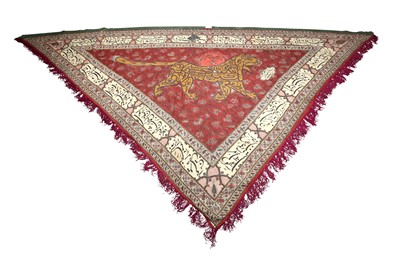 Lot 387 - A PROCESSIONAL KALAMKARI SHI'A BANNER FOR ASHURA COMMEMORATIONS