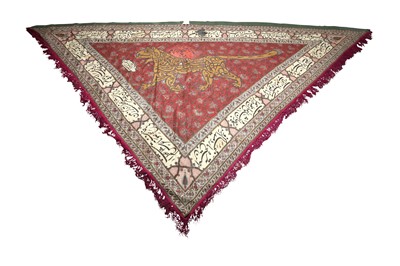 Lot 387 - A PROCESSIONAL KALAMKARI SHI'A BANNER FOR ASHURA COMMEMORATIONS