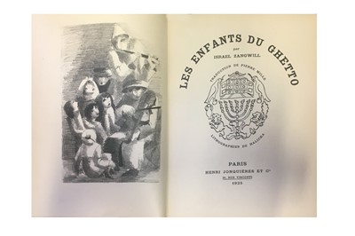 Lot 1602 - Limited Editions.- Zangwill (Israël) Les enfants du ghetto, 1925