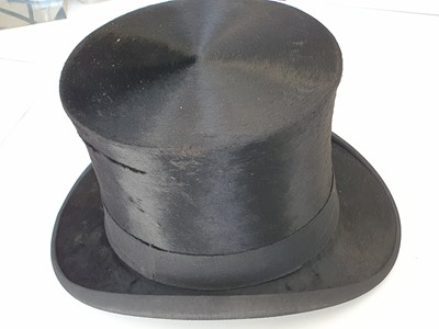 Lot 679 - A BLACK BEAVER SKIN TOP HAT BY KNOX OF NEW YORK