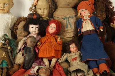 Lot 193 - DOLLS: TWO VENTRILOQUIST HEAD DOLLS, 20TH CENTURY