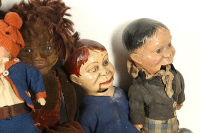 Lot 193 - DOLLS: TWO VENTRILOQUIST HEAD DOLLS, 20TH CENTURY