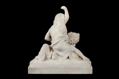 Lot 123 - FELIX MARTIN MILLER (ENGLISH, 1843-1923): A MARBLE FIGURAL GROUP OF TWO YOUTHS