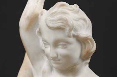 Lot 123 - FELIX MARTIN MILLER (ENGLISH, 1843-1923): A MARBLE FIGURAL GROUP OF TWO YOUTHS