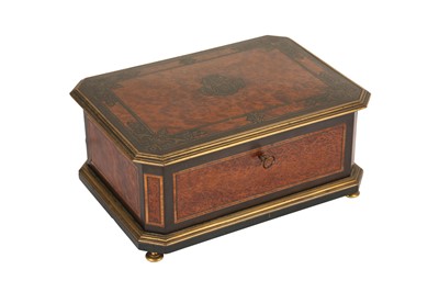 Lot 189 - PAUL SORMANI (FRENCH, 1817-1877): A BURR WALNUT AND CUT BRASS CASKET CIRCA 1860