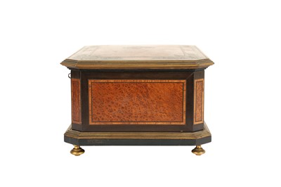 Lot 189 - PAUL SORMANI (FRENCH, 1817-1877): A BURR WALNUT AND CUT BRASS CASKET CIRCA 1860