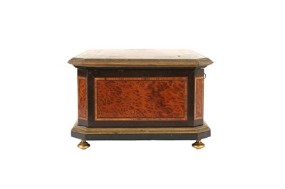 Lot 189 - PAUL SORMANI (FRENCH, 1817-1877): A BURR WALNUT AND CUT BRASS CASKET CIRCA 1860