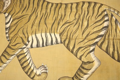 Lot 229 - A LARGE CLOTH PAINTING OF A TIGER