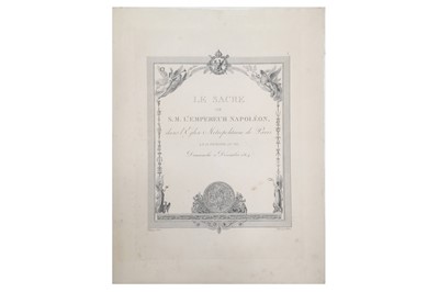 Lot 1590 - [Isabey (Jean-Baptiste); Fontaine (P.-F.-L.) Le Sacre de S.M. L'Empereur Napoléon, 1805-1815.